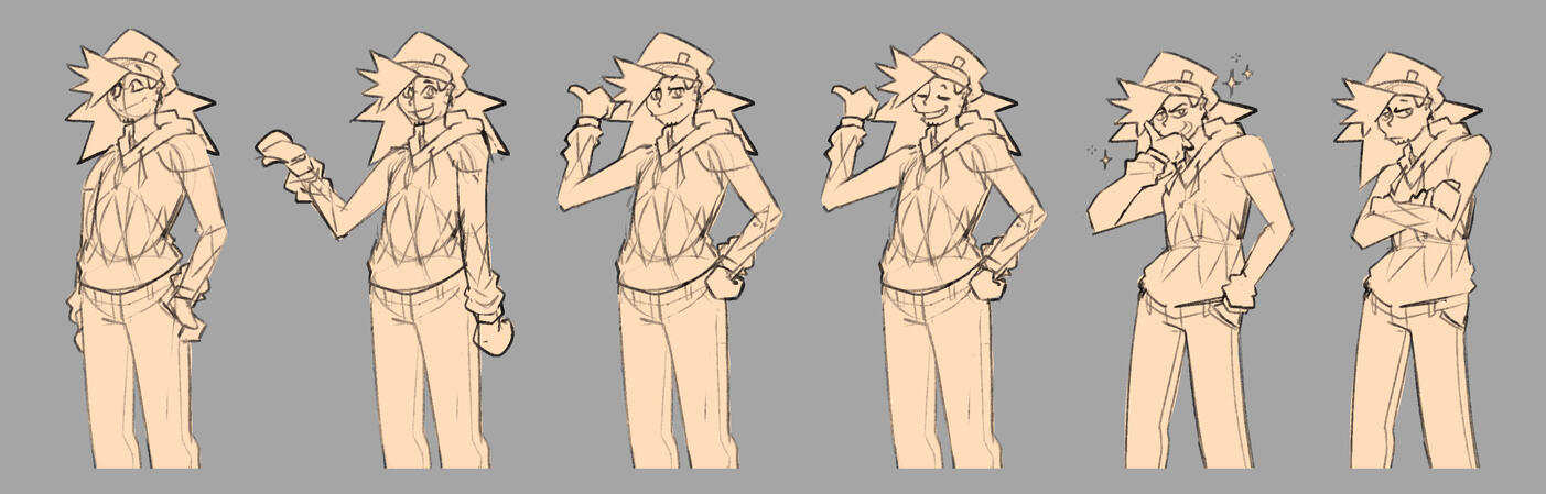 Pierce's first 6 dialogue portrait sketches