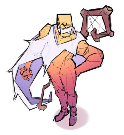 Sketch of The Redeemer—main boss of the Ethereal Overlook